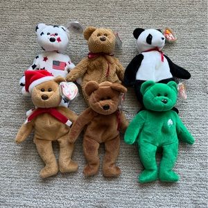 Lot of 6 Beanie Babies Bear Collection